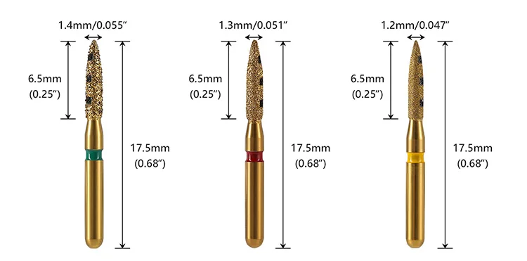 5 Boxen AZDENT Dental Diamantbohrer Restaurations-Set Vertikale Präparationsbohrer FG 1,6mm für Vorder- und Prämolarenzähne Zahnmedizinisches Werkzeug – Detail 4