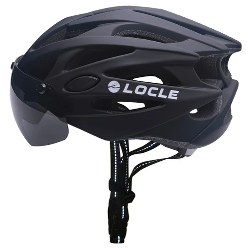 Imagen 2 del producto LOCLE-casco de ciclismo para hombre y mujer, gafas magnéticas, casco de bicicleta con visera extraíble, casco para bicicleta de montaña y carretera, talla M/L/XL