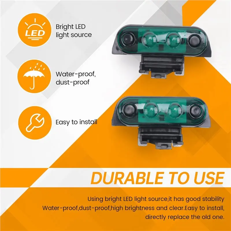 【Top Sale !!】12X 24V Truck Top Lamp For Volvo Truck FH FH16 FM Truck Side Markers Light 82116545 21087346 842208821 Green Light