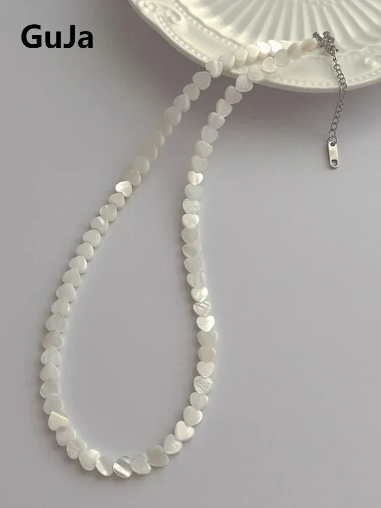 

Trendy Jewelry Elegant Temperament One Layer Shell Heart Necklace For Women Wedding Gifts Sweet Design Accessories