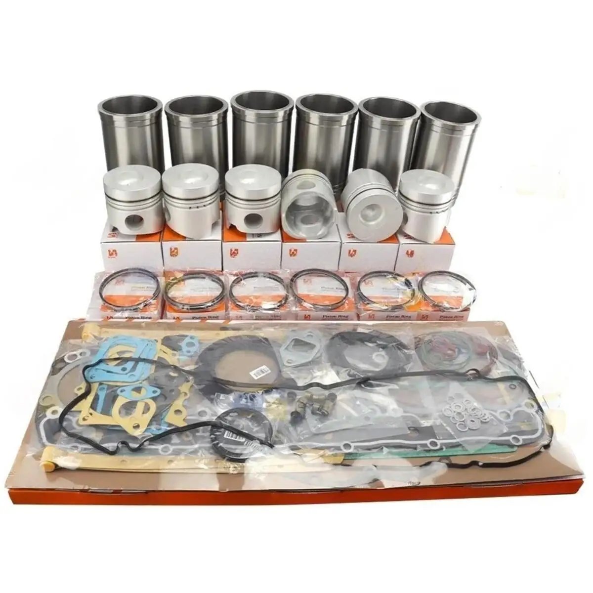 

Комплект для капитального ремонта XCWoOshop 6D15 6D15T: поршневые кольца ME032870/ME032871, гильзы цилиндров, полный комплект прокладок для двигателя Mitsubishi