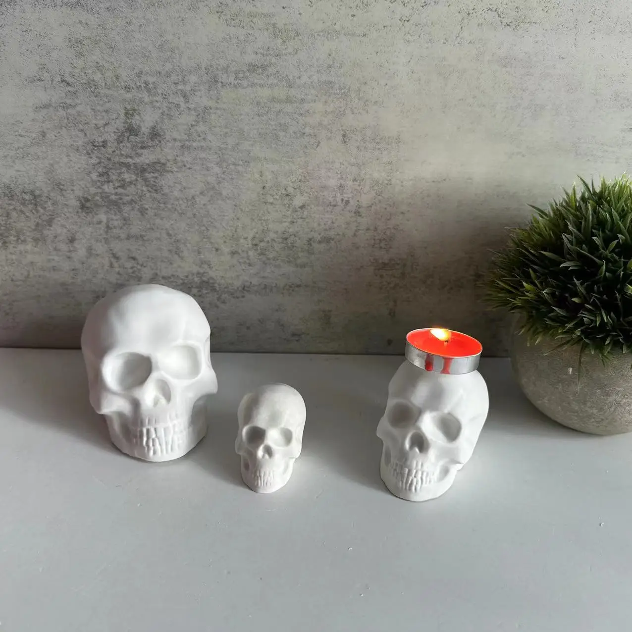 Diy Halloween Skull Large And Small Skull Silicone Mold Pendant