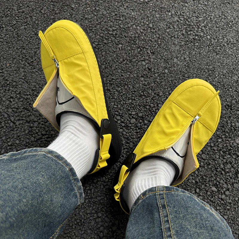 

Новая пляжная обувь, мужская и женская обувь с одинаковыми отверстиями, повседневные тапочки с сумкой, уличные полудрагающие туфли с одной педалью