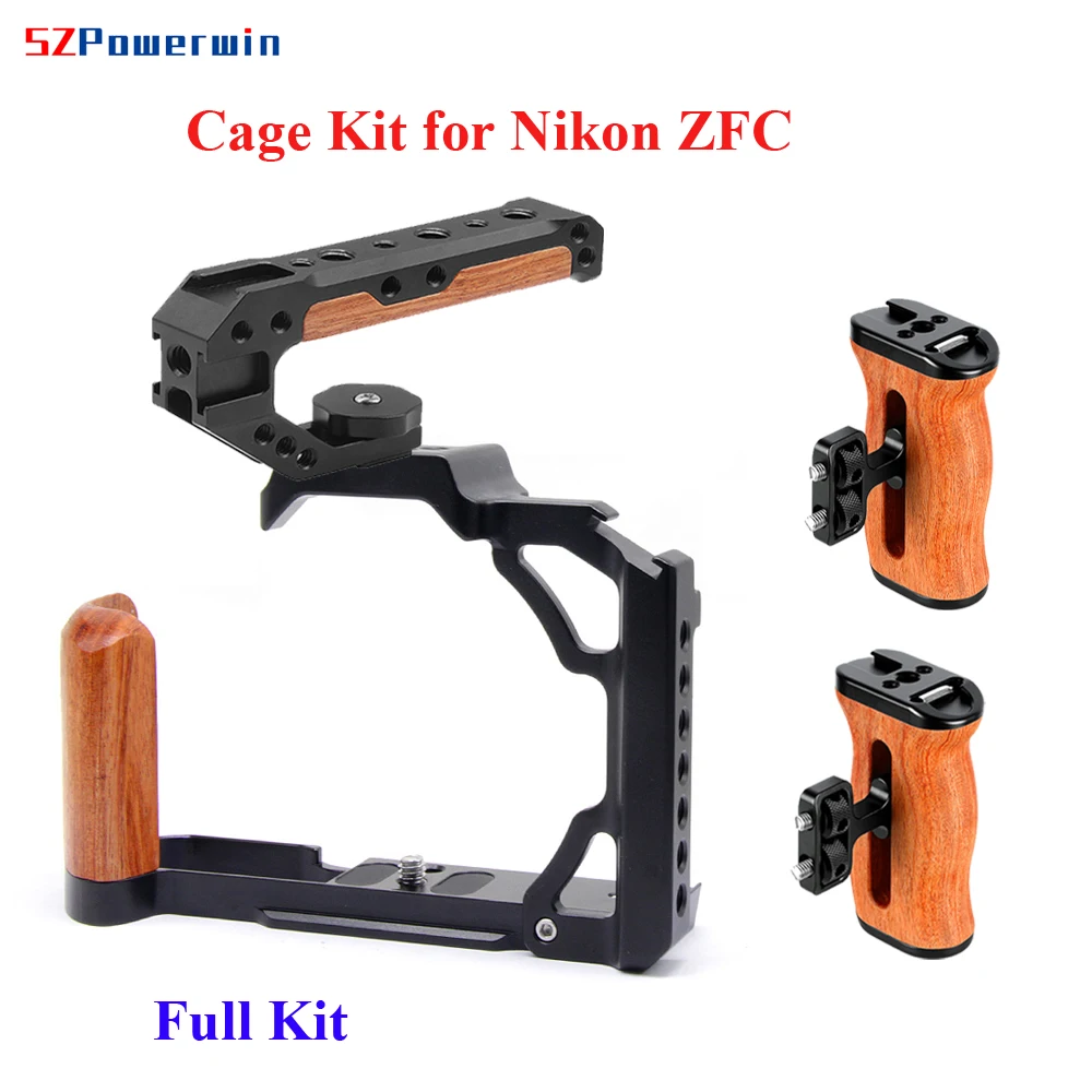

Powerwin Camera Cage For Nikon ZFC Wooden Handgrid Handle Rig Kit Aluminum Alloy Arri Locating Screw