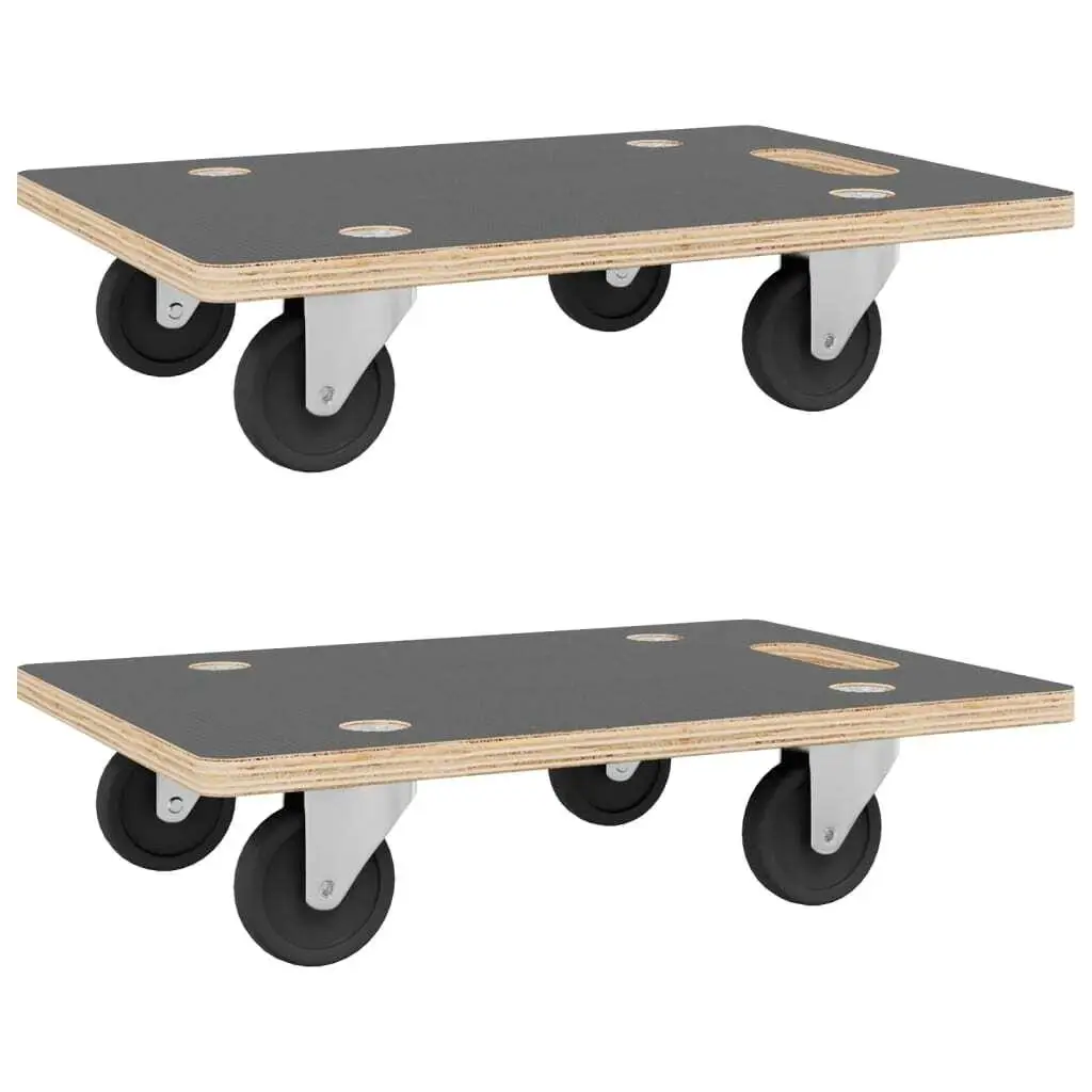 Set of 2 Heavy-Duty Rectangular Transport Trolleys 19.7x13. for X4 .5 inches - 551.2 lbs Capacity