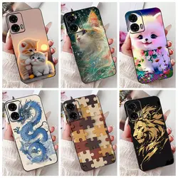 Phone Case for Motorola Moto G35 5G Back Cover Cartoon Silicone Soft Matte Black Phone Bag For Moto G55 MotoG35 5G Bumber