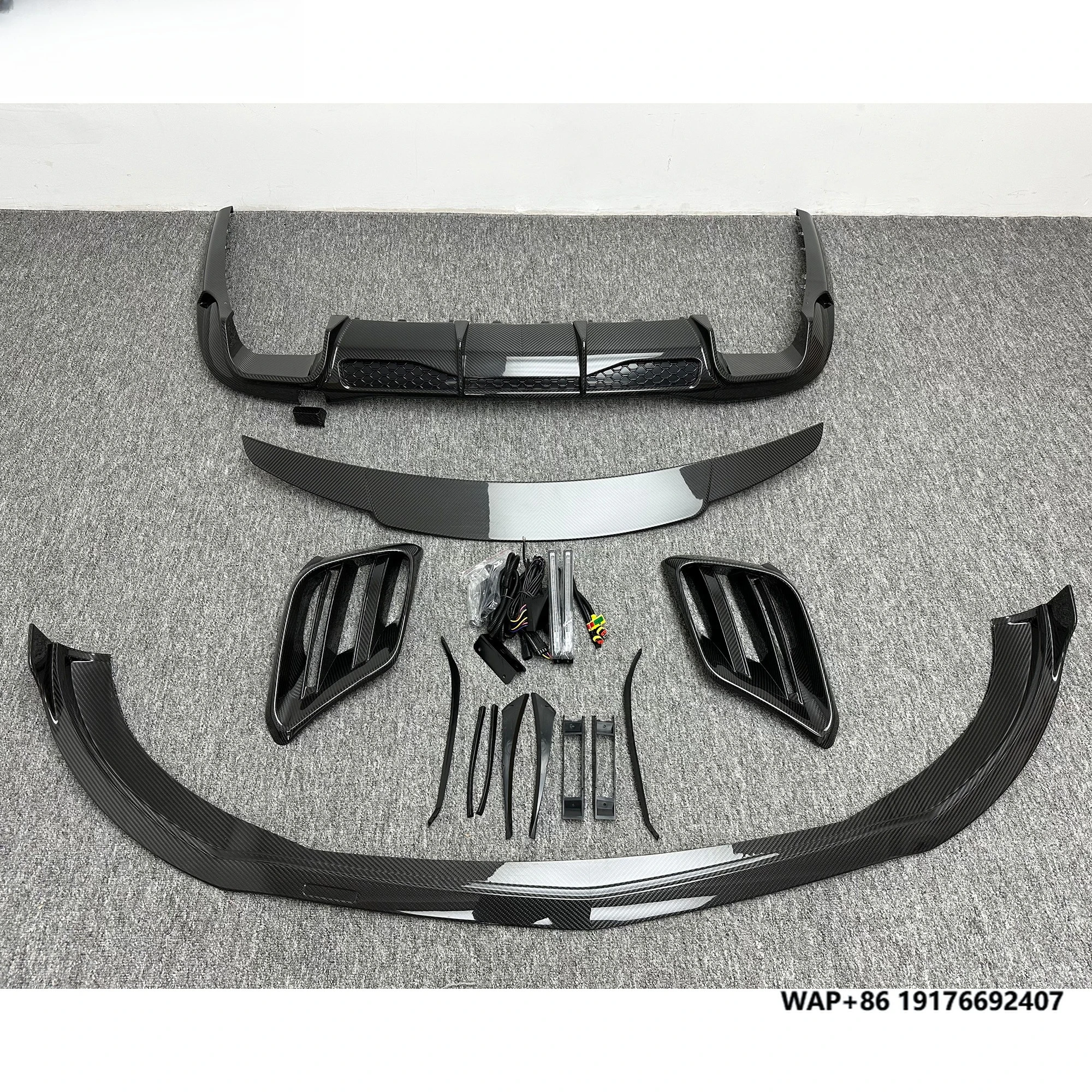 

Brabu Style Dry Carbon Fiber Body Kit With Front Lip Rear Diffuser Rear Spoiler for Benz S Class W223 S450 S500 2021-2024