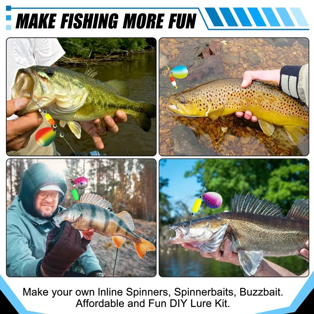 مجموعة صنع حفارات الصيد من Walleye ، غزل الصيد ، لوازم صنع إغراء ، زحافة تلاعب ، شفرات Colorado ، معدات تعويم تلاعب