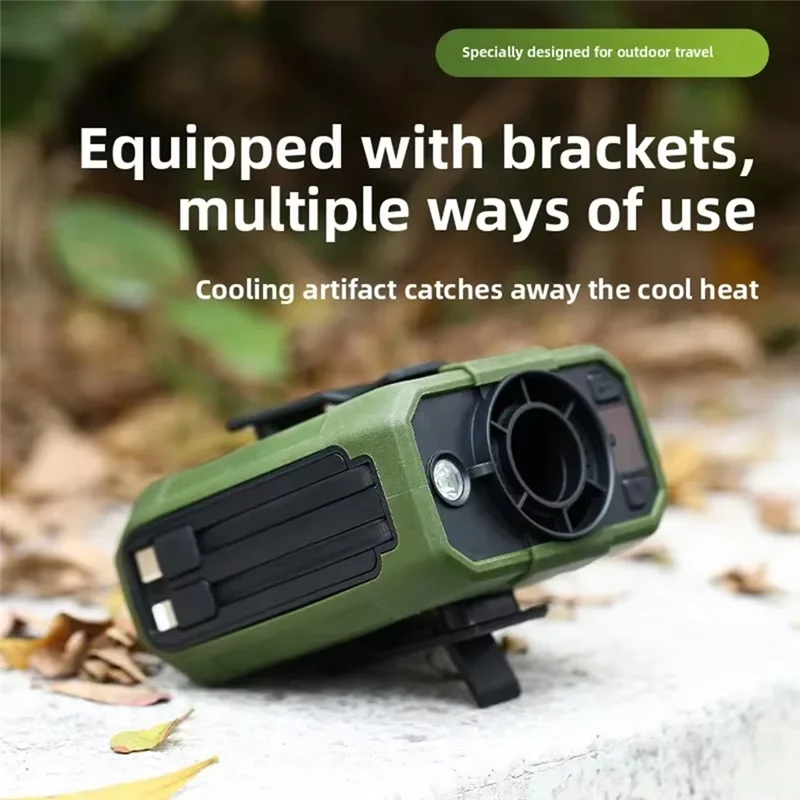 

【B74A】Портативный перезаряжаемый вентилятор для кондиционера, поясной зажим, кулер, 5-скоростная регулировка, наружное охлаждение со светодиодным фонариком Functio