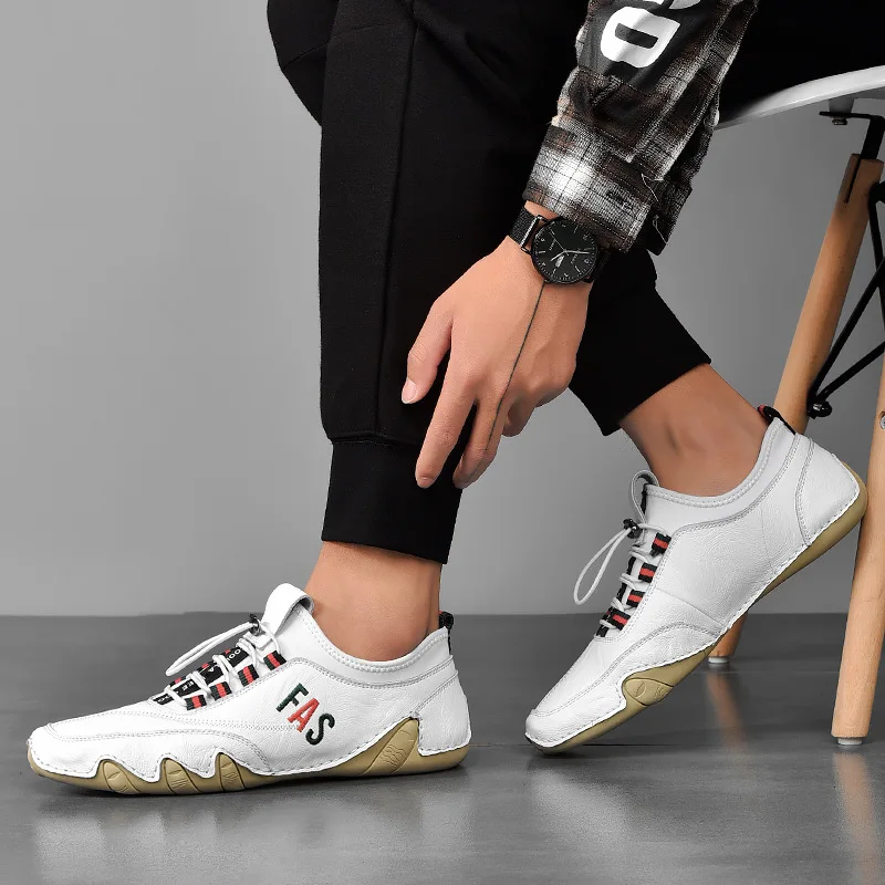 Zapatos informales de cuero para hombre, zapatillas transpirables hechas a mano, mocasines náuticos de marca de lujo, zapatos de diseñador