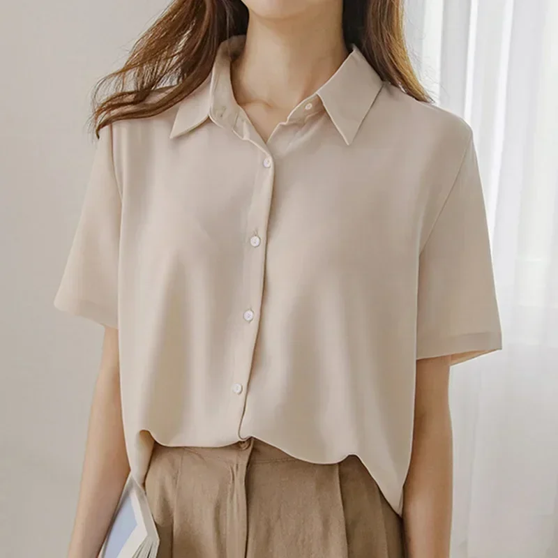 Women'S New Korean Chiffon Fashion Cardigan Top Female Summer Loose Thin Trend Slim Versatile Short Sleeve