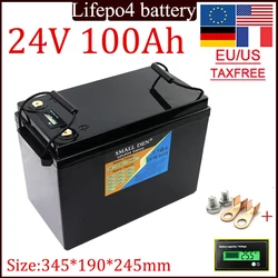 Lifepo4 24V 100Ah battery pack 8S 2500W spare High power With BMS 29.2v Solar RV wheelchair LED lamp Tax Free