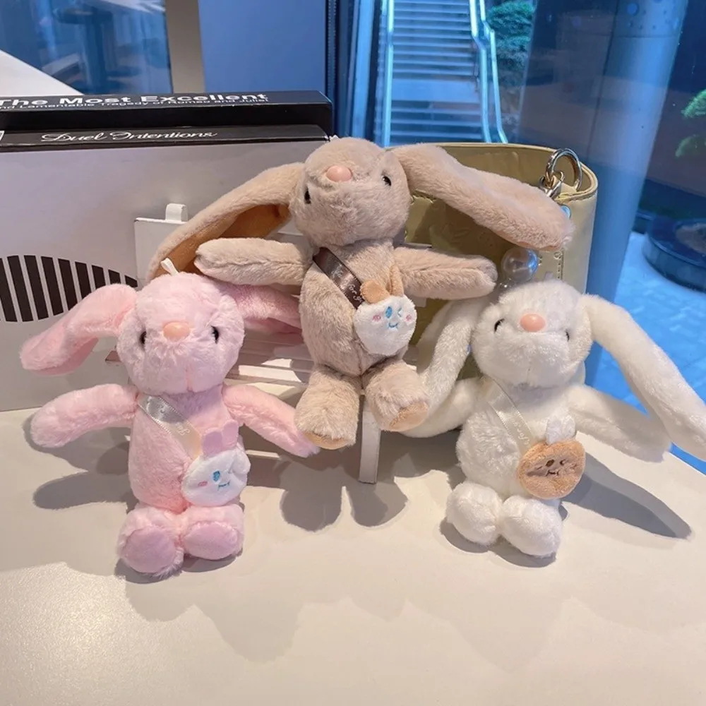 Girl Accessory Long Eared Rabbit Pendant Soft Kawaii Style Mini Size Cute Cartoon Fashion Accessory Bag Decoration