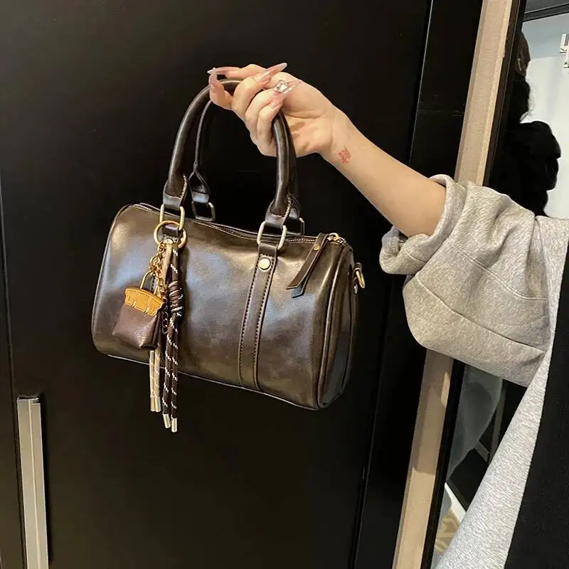 

Новый дизайн, женские кошельки и сумки Boston с короткой ручкой, винтажная женская маленькая сумка через плечо из искусственной кожи