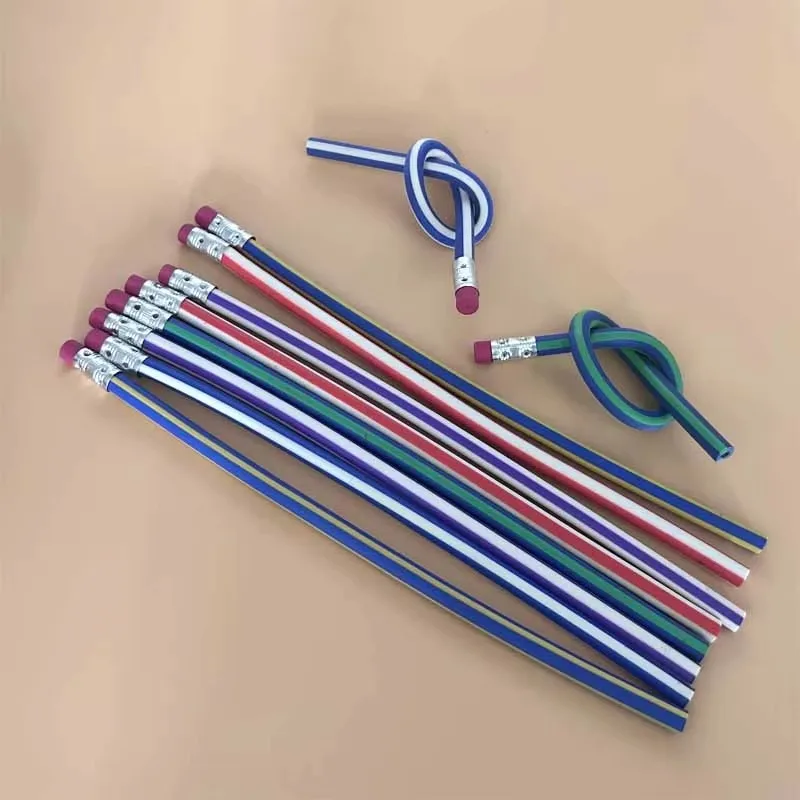 18 stücke Flexible Weiche Bleistift Biegsame Bleistifte Magie Biegsamen Kinder Kreative Mit Radiergummi Schule Student Belohnung Stift Liefert