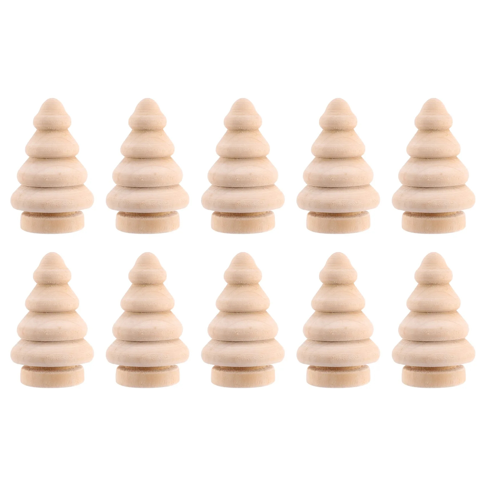 Blank DIY Wooden Christmas Tree Peg Dolls Party Cake Toppers Pack of 10