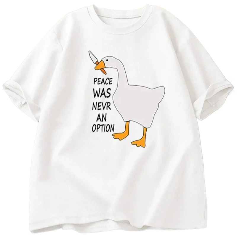 "Peace Was Never An Option" T-shirt - Zomer-T-shirt voor dames, stijlvolle en casual cool-girl kleding, top met korte mouwen voor dames