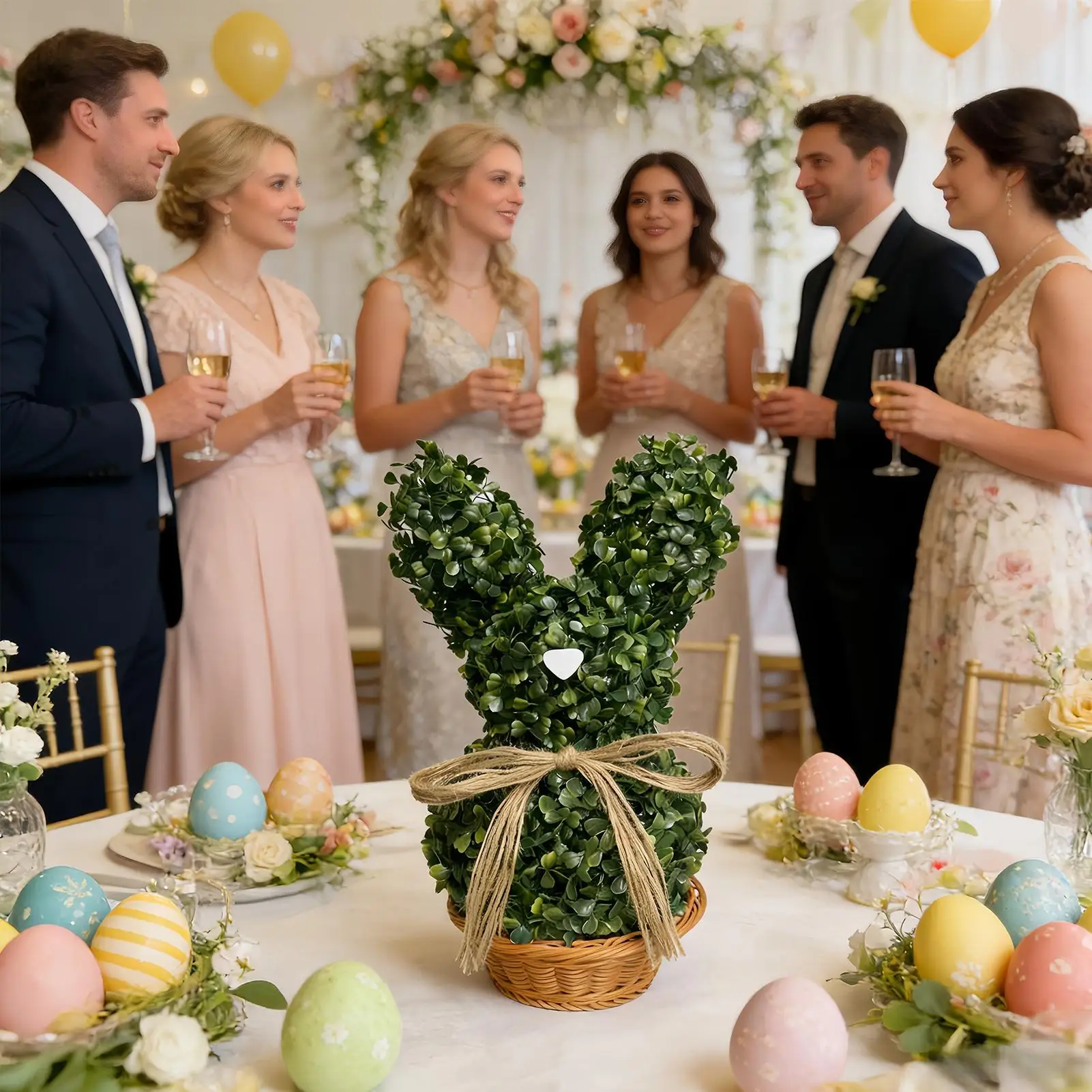 

Artificial Plants Realistic Cute Spring Decor Detachable Artificial Easter Bunny Tree For Garden Balcony Bedroom Dining Table