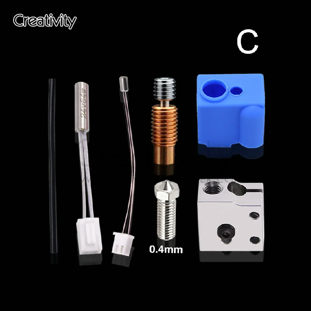 3D Printer Sidewinder X1 Genius Cover Plated Copper Volcano nozzle Bi-metal Heat break Cartridge Heater Thermister