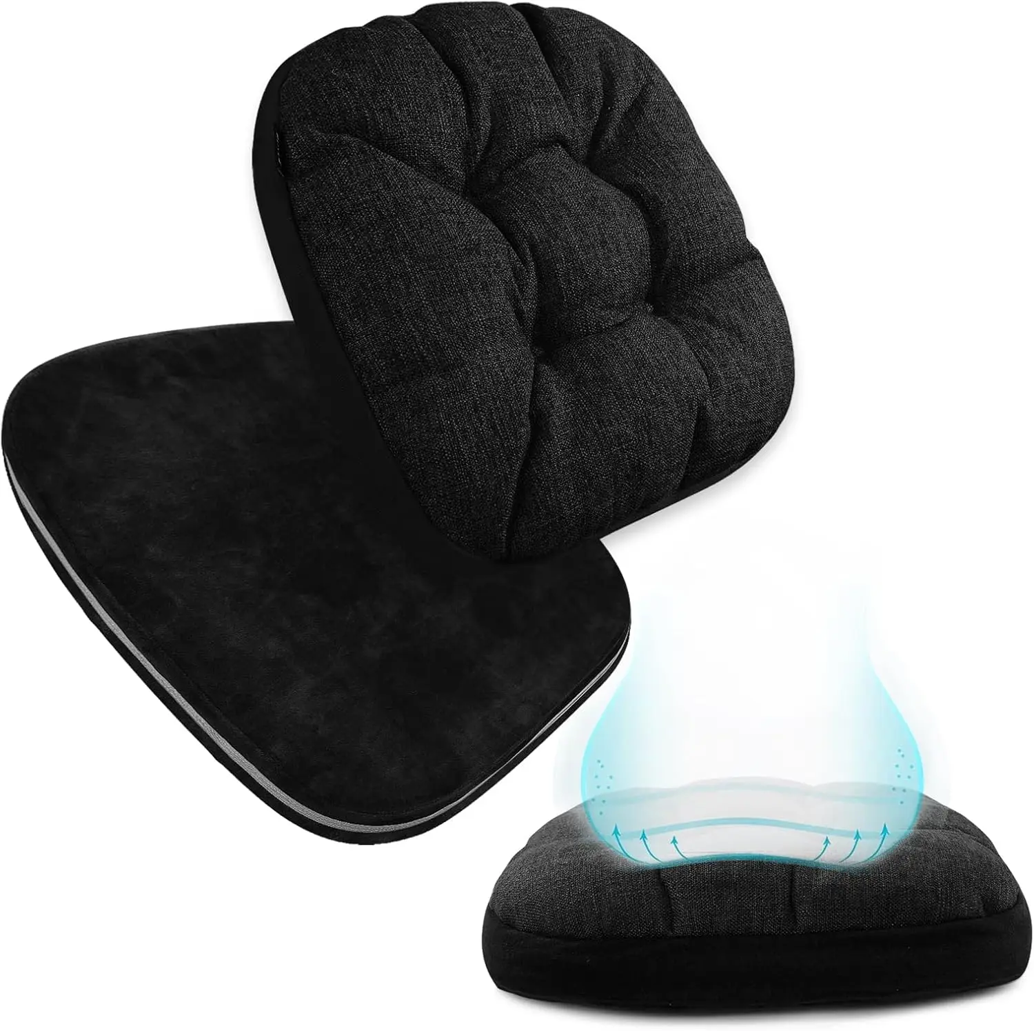 

Thickened Chair Cushion For Dining Chair, 2-Tier Memory Foam Support, 2-Faced Reversible Kitchen Seat Cushion, Practical