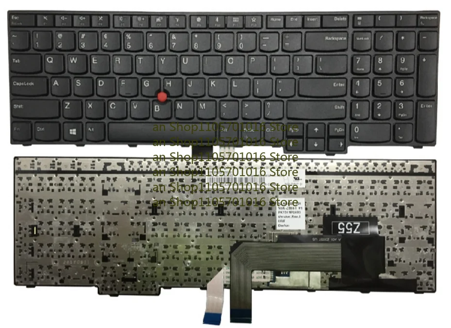 B=For Original Replacement Keyboard  Lenovo ThinkPad E570 E570c E575 With Pointer No Backlight