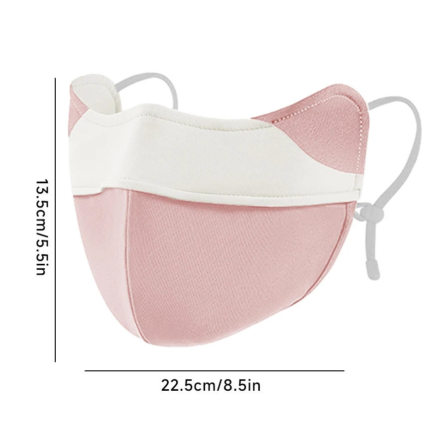 قناع الشمس الصيفي بعامل حماية من الأشعة فوق البنفسجية 50+، زاوية حماية العين للنساء في الهواء الطلق، تصميم أنيق للأشعة فوق البنفسجية وجيد التهوية، قناع حريري ثلجي معزز للحماية من الشمس