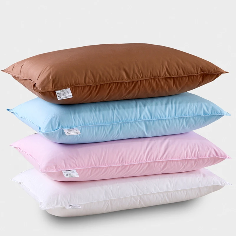 48*74cm Cotton Down-proof Fabric Soft Bedding Pillow White/Pink Color luxury Rectangle Goose/Duck Down Pillows #sw