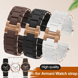 Silicone watch strap suitable for Armani AR5890 AR5820 5919 5891 5906 5921 5889 5867 8023 sports rubber wrapped steel bracelet