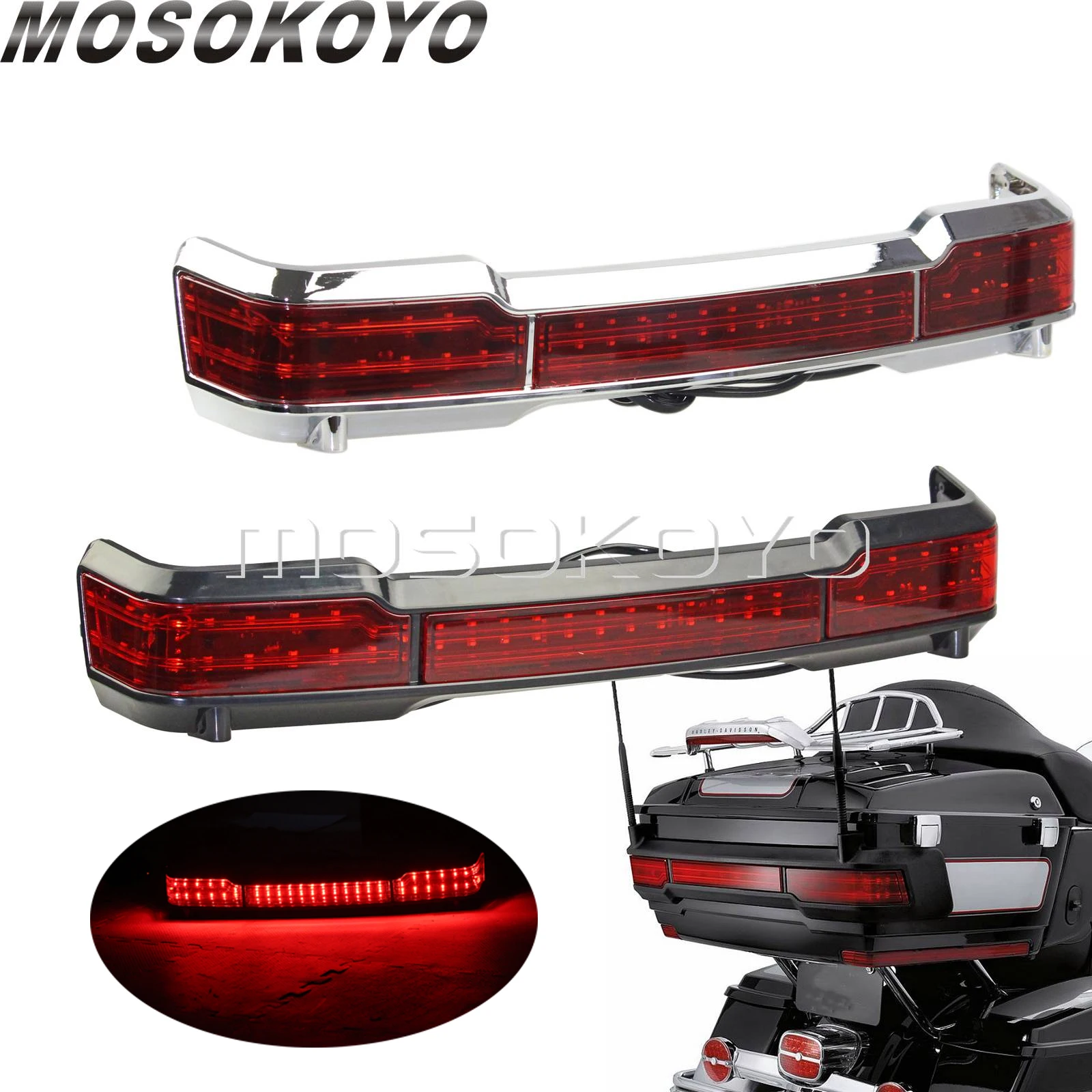 Tylna lampka LED do bagażnika motocyklowego Harley Electra Glide Ultra Classic FLHTI FLHTC z kierunkowskazami