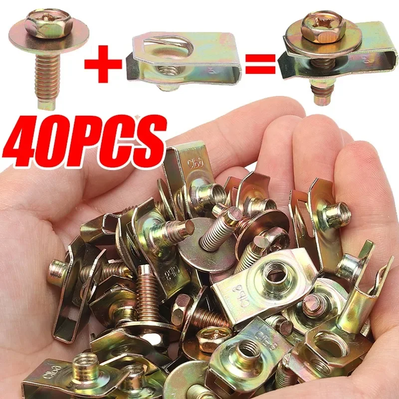 6mm parafuso do carro fivela junta em forma de u parafuso fivela junta para m4/m5 parafusos capa do motor pára-choques fender forro prendedor parafusos rebite