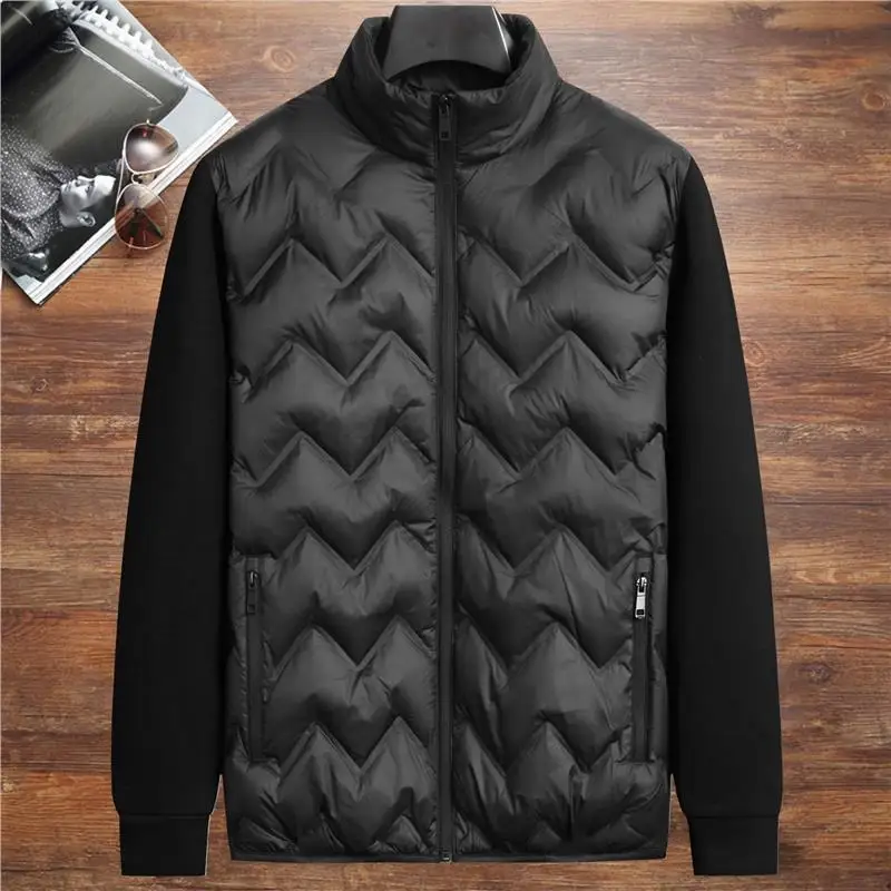 

New 2025 Men's plus Size Thin Cotton Jaet Autumn Winter Warm Du down Cotton Coat Outerwear Faion Urban Casual Long S...