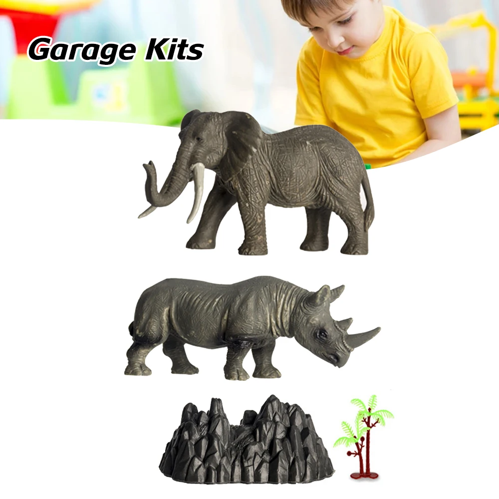 مجموعة ألعاب حيوانات محاكاة صلبة هدية تزيين نماذج حيوانات صغيرة للأطفال