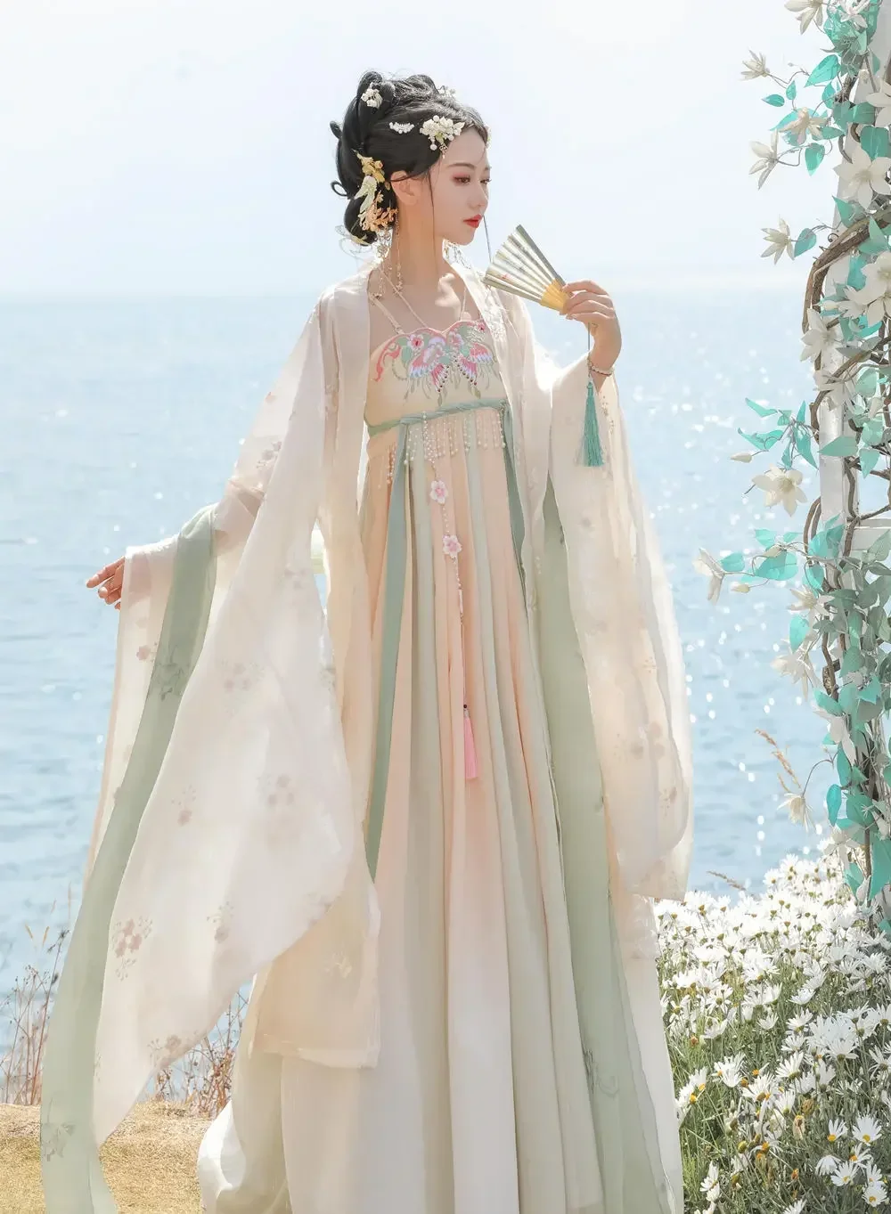 Heavy embroidery Hanfu traditional Chinese style women's skirt high quality Tang Dynasty Chebula skirt summer everyday clothes