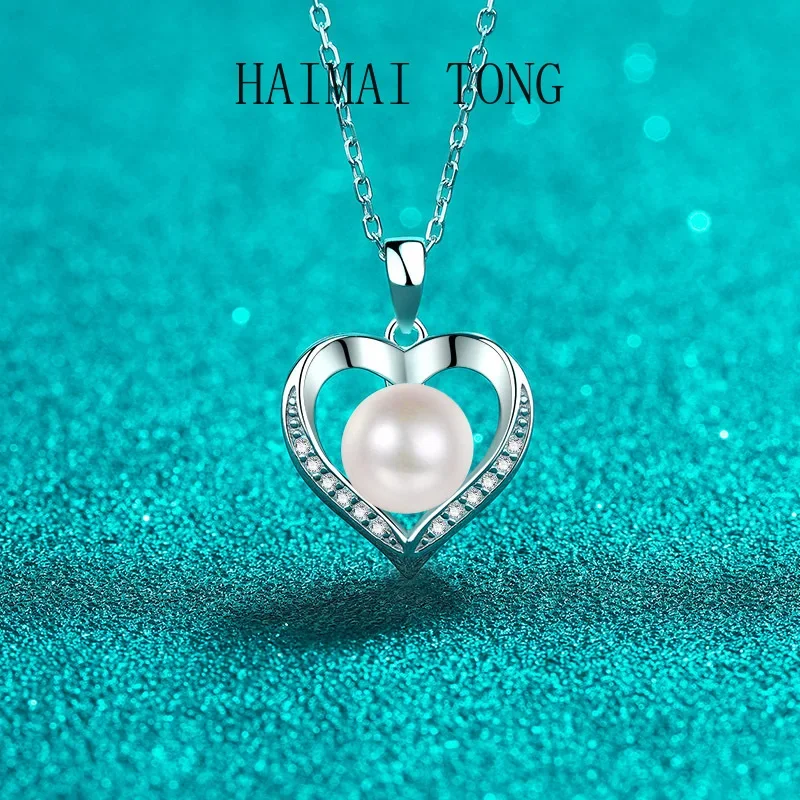 

HAIMAITONG Natural fresh water Certificate necklace inlaid with Moissanite clavicle chain pt950 Platinum from manufacturers