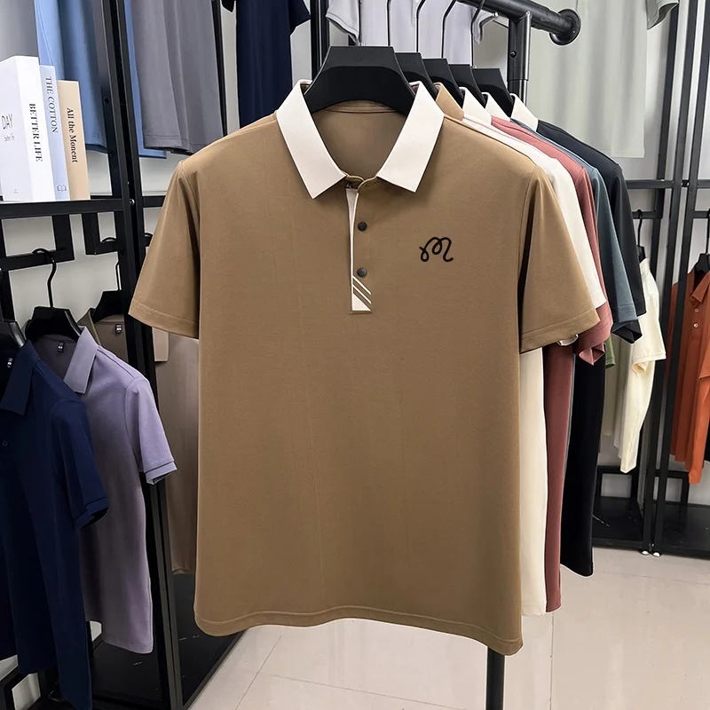 Leichter Luxus, exquisites Herren-Original-Print-Poloshirt, cooles Sommer-Revers-Kurzarm-T-Shirt, hochwertige Herrenbekleidung für den Alltag. – Detail 13