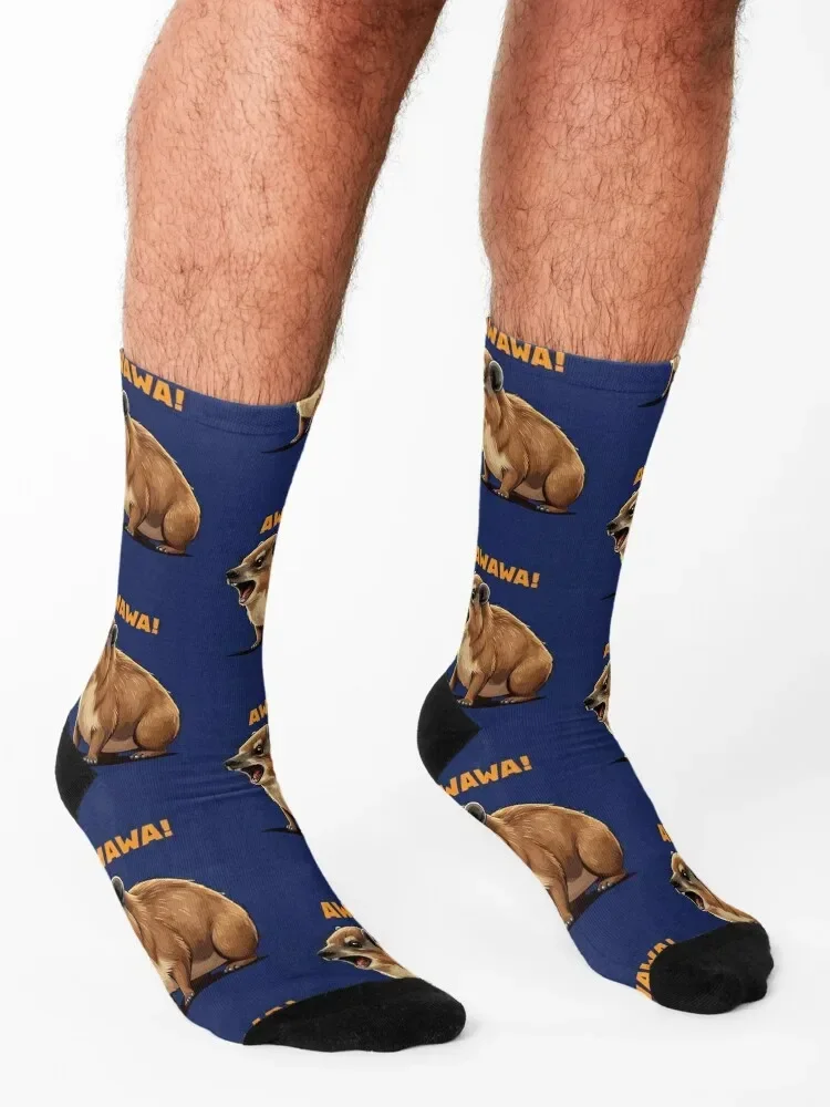 Rock Hyrax Lover Awawa Funny Groundhog Dassi Socks sport winter funny gifts cool Socks Woman Men's