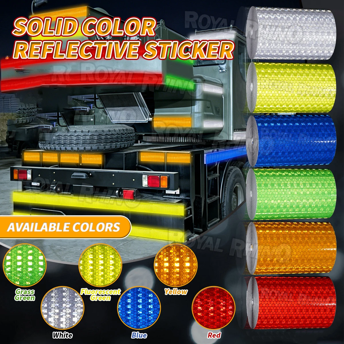 1.96inch Color High Brightness Reflective Tape Self-Adhesive Safety Warning Car/Factory/Warehouse/Bicycle Reflective Sticker