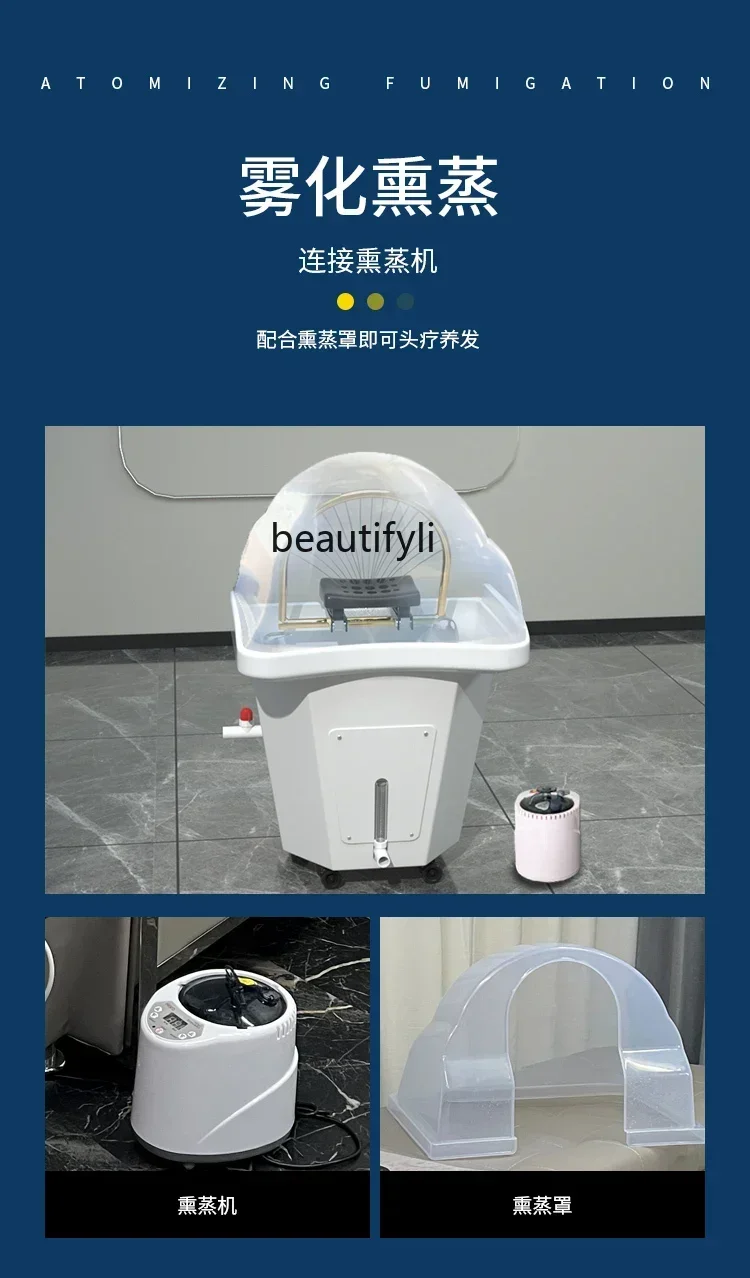 Constant Temperature Water Circulation Shampoo Chair Barber Shop for Hair Salon Beauty Massage Fumigation Head Therapy Luxury