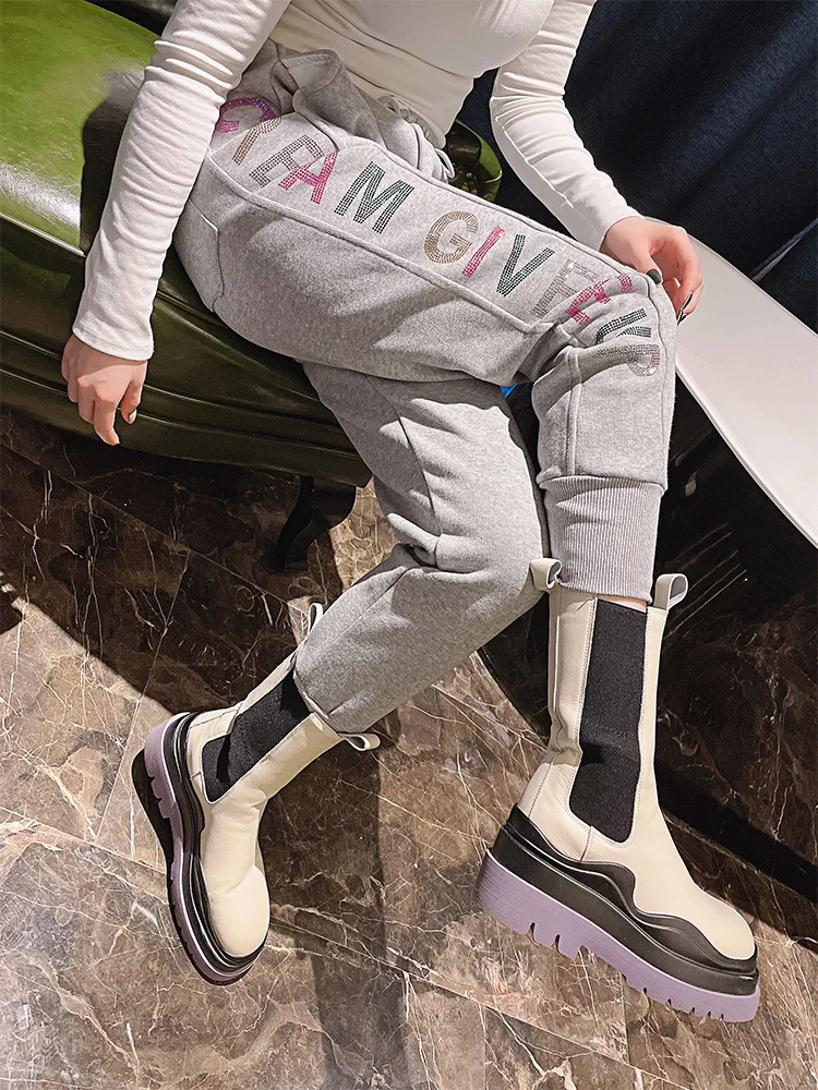 

Winter Quality Cotton Fleece trousers Letter Printed Thick warm Women women Jogging Pants Hip hop Streetwear Sweatpants