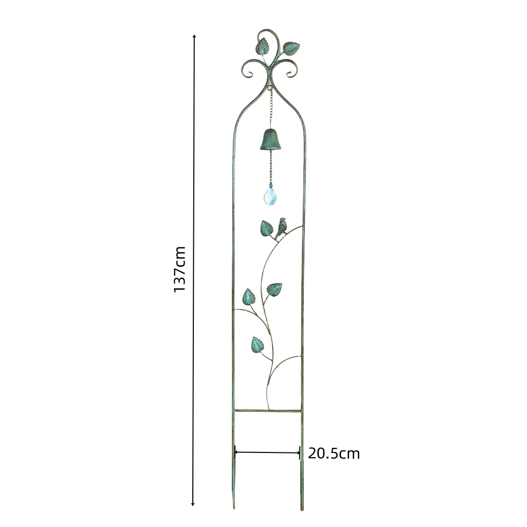 French-Style Vintage Bell Screen Garden Iron Art Flower Stand, Small Climbing Plant Trellis, Garden Decorative Flower Stand