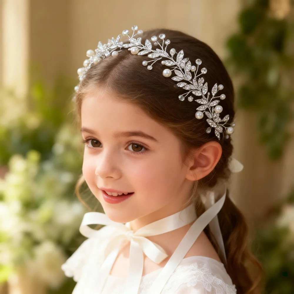1 Piece Bohemian Style Leaf Children's Headband, Elegant Style, Flower Girl Wedding, Birthday Party, Holiday Performance image 2