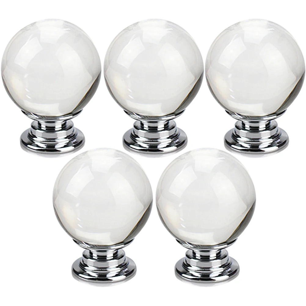 

5pcs Crystal Light Ball Drawer Pulls Durable Cabinet Handles for Kitchen Furniture Glass Doors Wardrobe Cupboard Toilet Cover