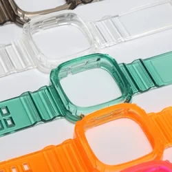 Watchband Case for Fitbit Versa 3 Versa 4 Adjustable TPU Rugged Smart Watch Clear Protective Cover Wristband for Fitbit Versa 3