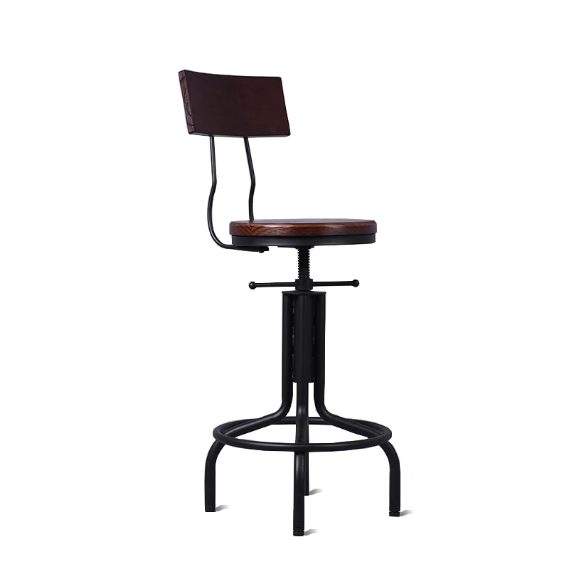

Industrial Furniture Backrest Chair Metal Bar Stool High Chair