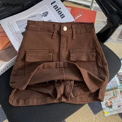 Skirts Women A-line Students Sexy Retro Daily Denim Simple Mini Solid Summer Leisure Fashion Korean Style Comfortable All-match