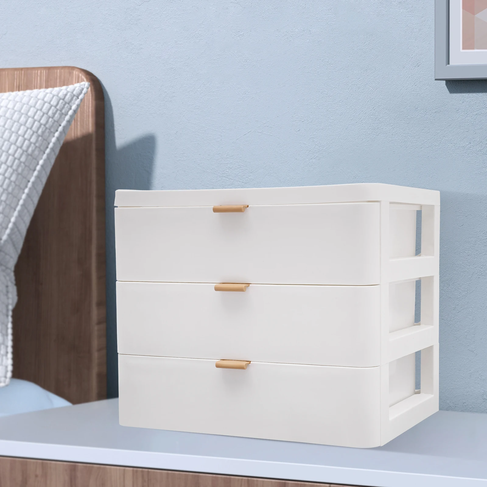 Organizador de mesa com gaveta e 4 gavetas para documentos, material de escritório, papelaria e acessórios de mesa