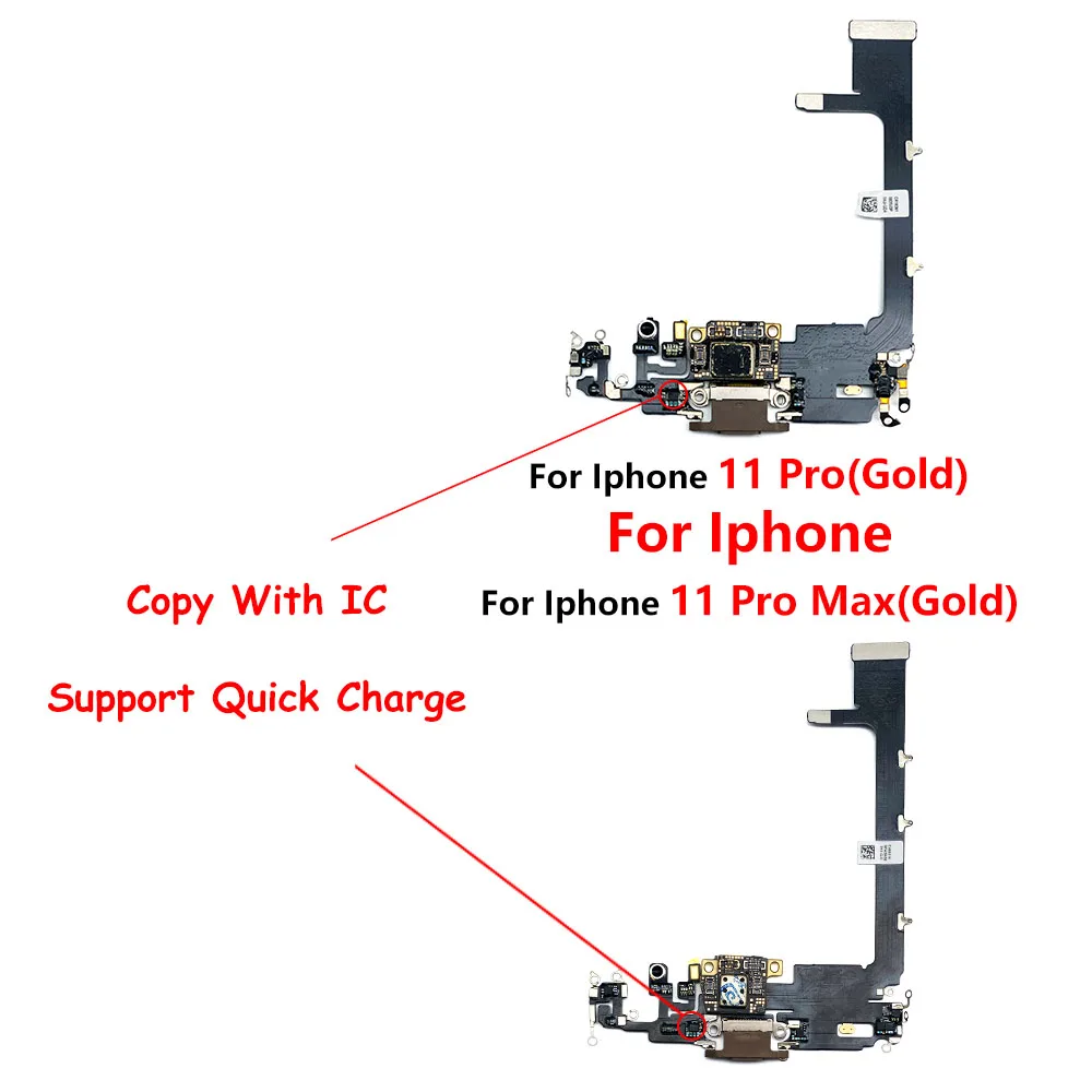 10Pcs/Lot, New For IPhone 11 Pro Max USB Charging Port Mic Microphone Dock Connector Board Flex Cable Repair Parts