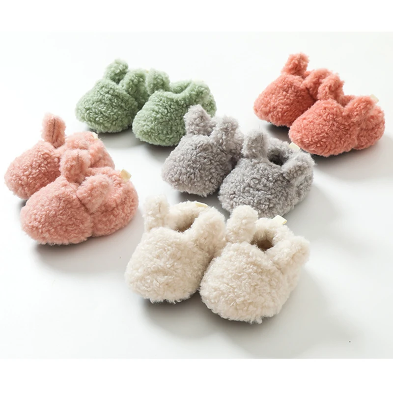 Baby Shoes Winter Baby Boy Girl Booties Fluff Soft Toddler Shoes First Lamb Cashmere Anti-Slip Warm Newborn Infant Crib Shoes