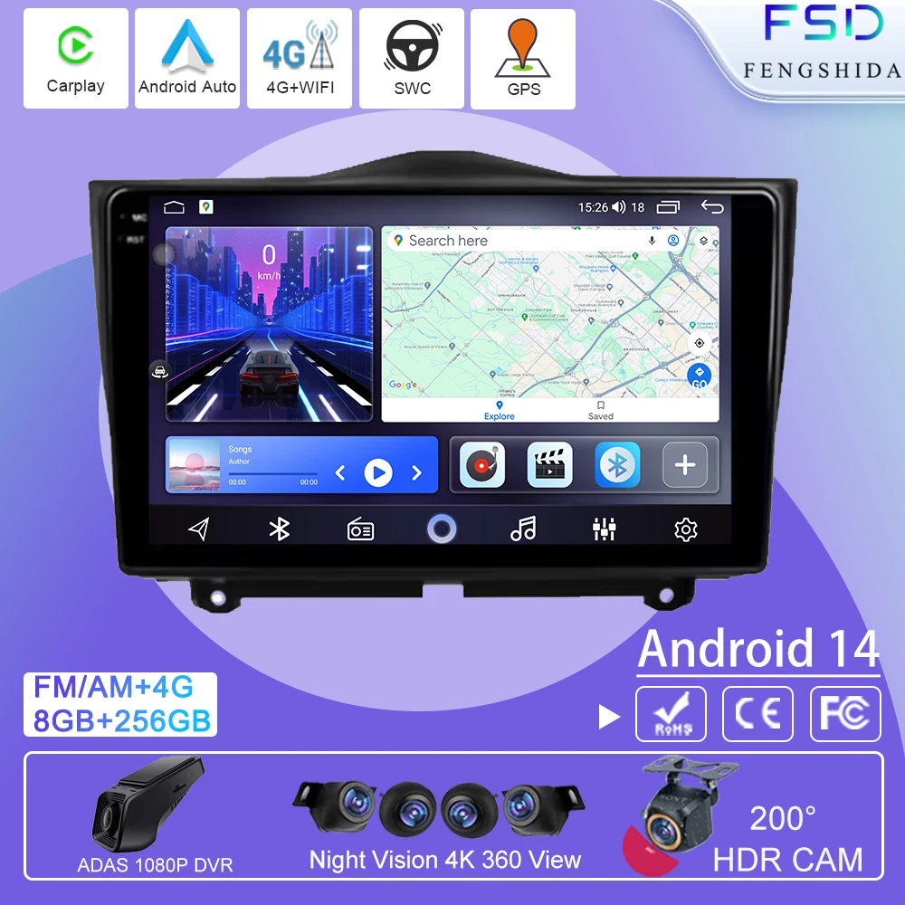 

Android Auto for LADA Granta Cross 2018 - 2023 Multimedia Video Player 4G WIFI Stereo Car Radio GPS Navigation No 2din Screen BT