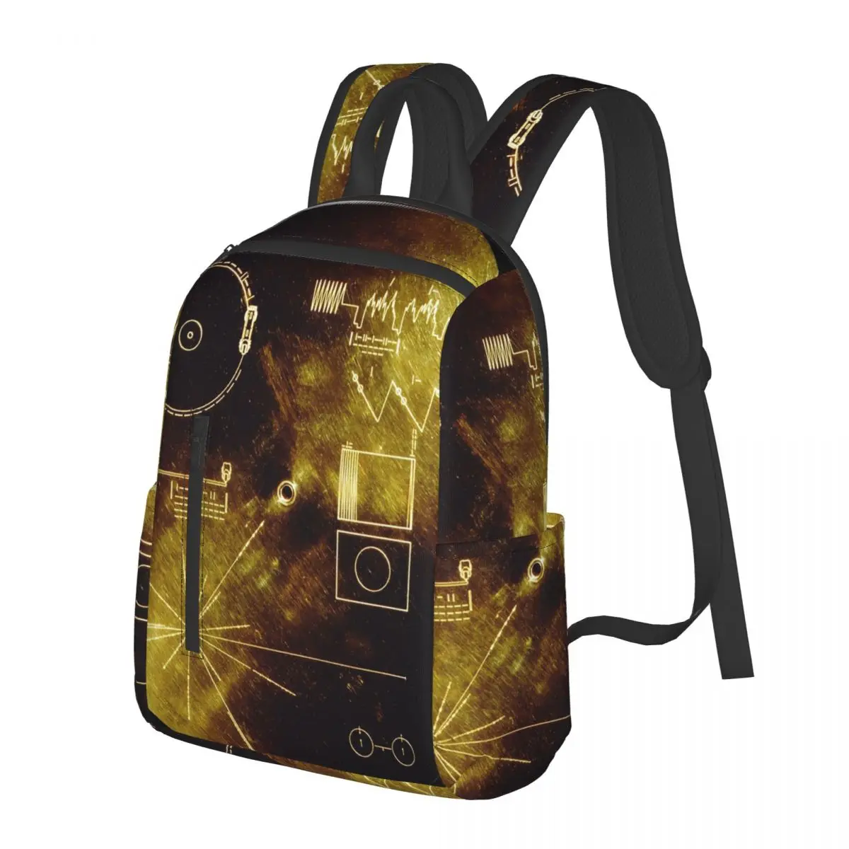 The Voyager Golden Record! Student Backpack School Bag Hiking Travel Daypack for Boys Girls Bookbag Shoulder Bags